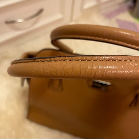 MICHAEL KORS Large Gia Satchel Tote Tan - Picture 5 of 14